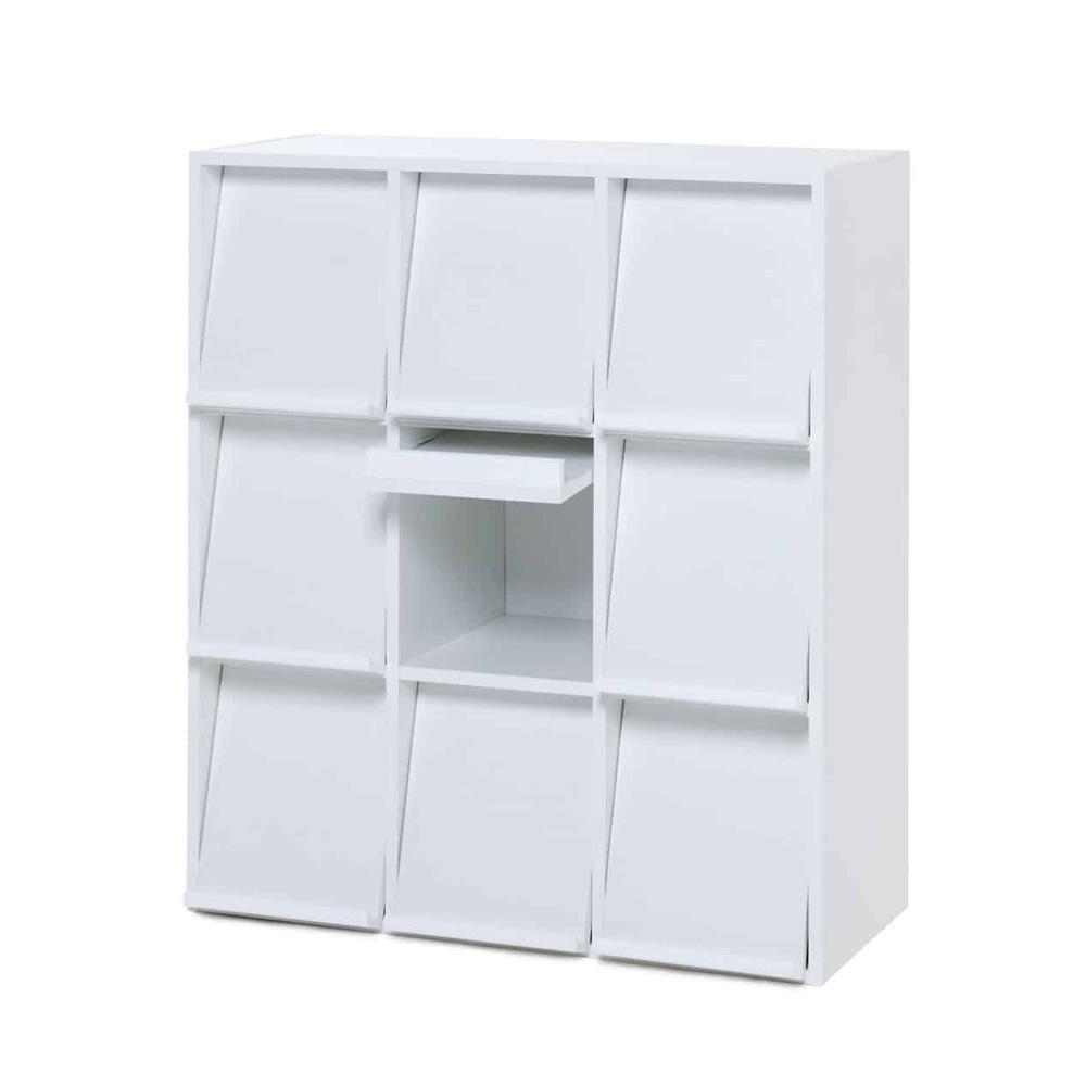 Prima_office_Baseline_DISPLAY-TS-30_valkoinen_white_esitekaappi_lehtikaappi_kirjastoon_01 - Edella Prima Office Baseline perusosa lehtikaappi