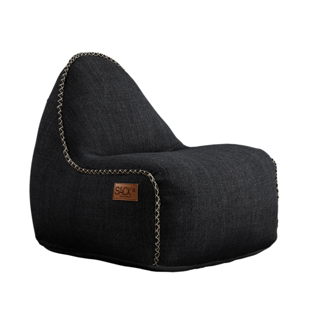 Sackit_Cobana_Junior_Lounge_Chair_Black_lasten_säkkituoli_säkkinojatuoli_sisäkäyttöön_ulkokäyttöön_01 - Edella SACKit Cobana Junior Lounge säkkituoli