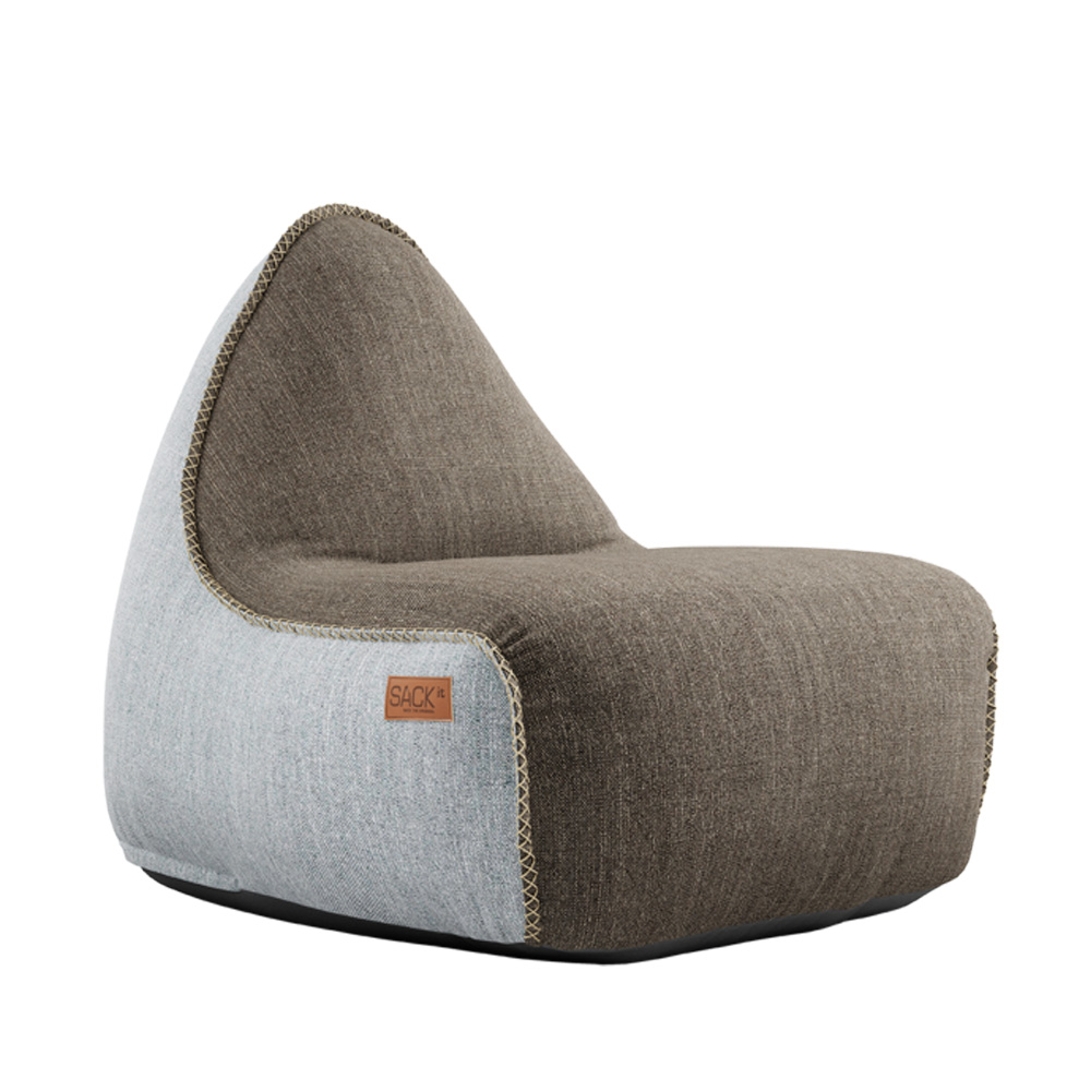 Sackit_Cobana_Lounge_Chair_Brown_White_säkkituoli_säkkinojatuoli_sisäkäyttöön_ulkokäyttöön_01 - Edella SACKit Cobana Lounge säkkituoli