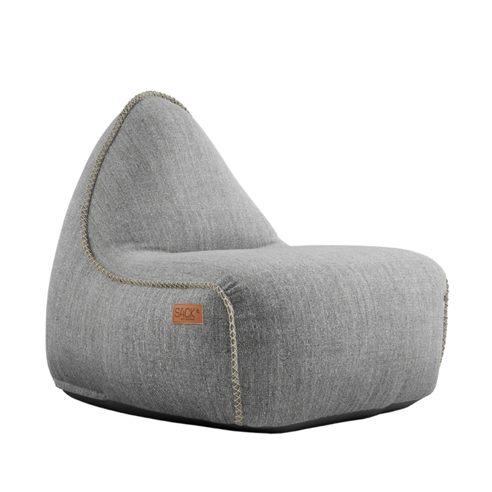 Sackit_Cobana_Lounge_Chair_Light_Grey_säkkituoli_säkkinojatuoli_sisäkäyttöön_ulkokäyttöön_01 - Edella SACKit Cobana Lounge säkkituoli