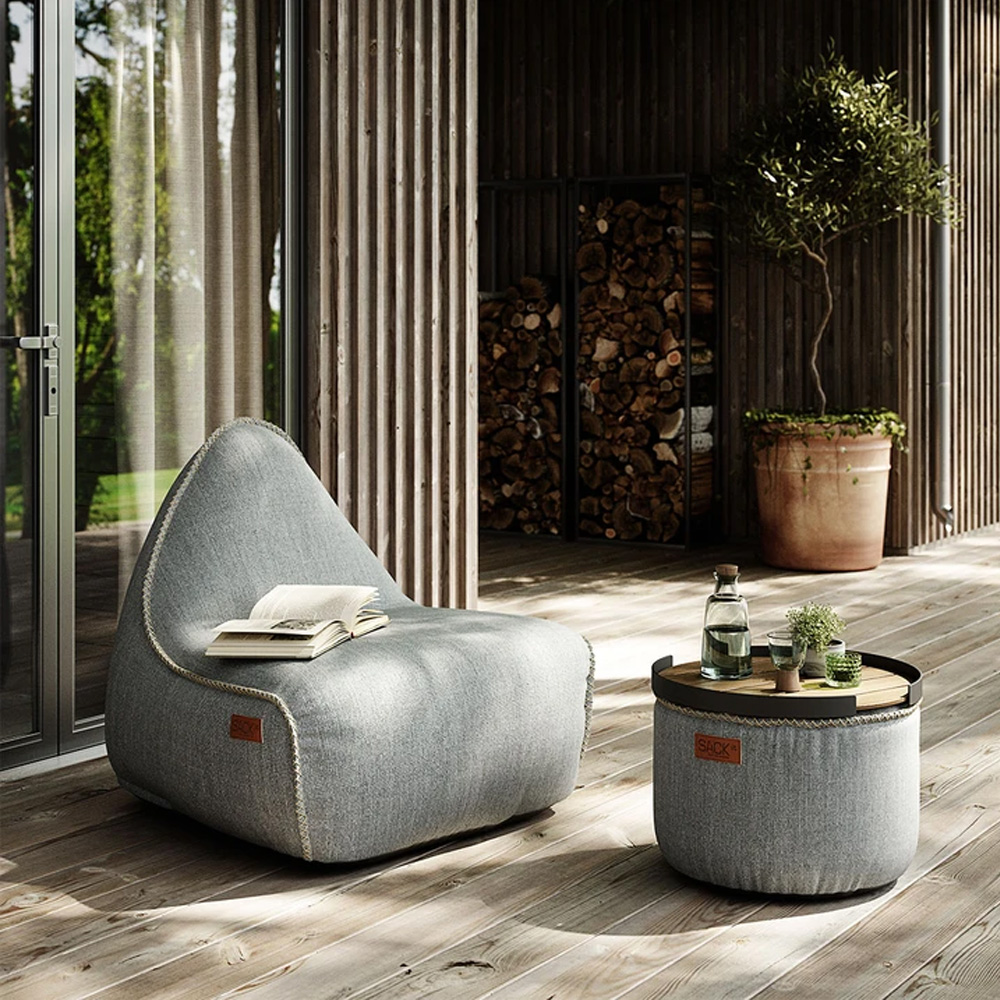 Sackit_Cobana_Lounge_Chair_Sand_Melange_säkkituoli_säkkinojatuoli_sisäkäyttöön_ulkokäyttöön_02 - Edella SACKit Cobana Lounge säkkituoli