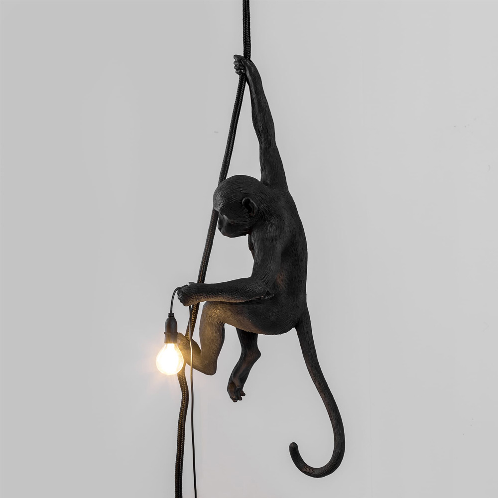 Seletti_The MonkeyLamp_Black_CeilingVersion _07 - Edella Seletti The Monkey Lamp Black Ceiling Version riippuvalaisin