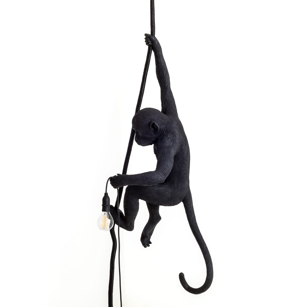 Seletti_The MonkeyLamp_Black_CeilingVersion _08 - Edella Seletti The Monkey Lamp Black Ceiling Version riippuvalaisin