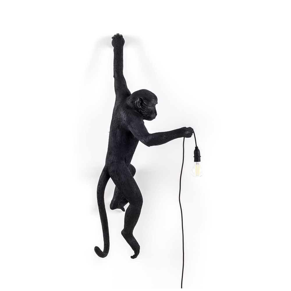 Seletti_TheMonkeyLamp_Black_Hanging_version_01 - Edella Seletti The Monkey Lamp Black Hanging Version Seinävalaisin