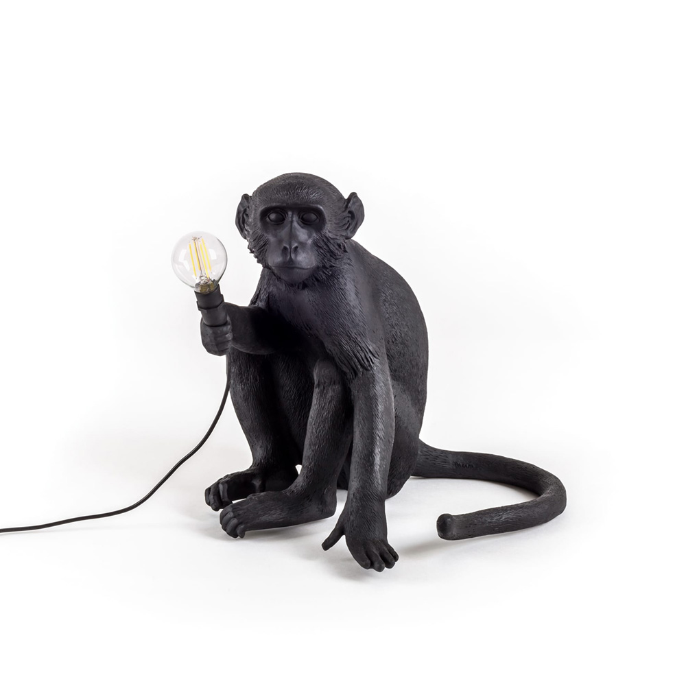 Seletti The Monkey Lamp Black Sitting Version pöytävalaisin / lattiavalaisin