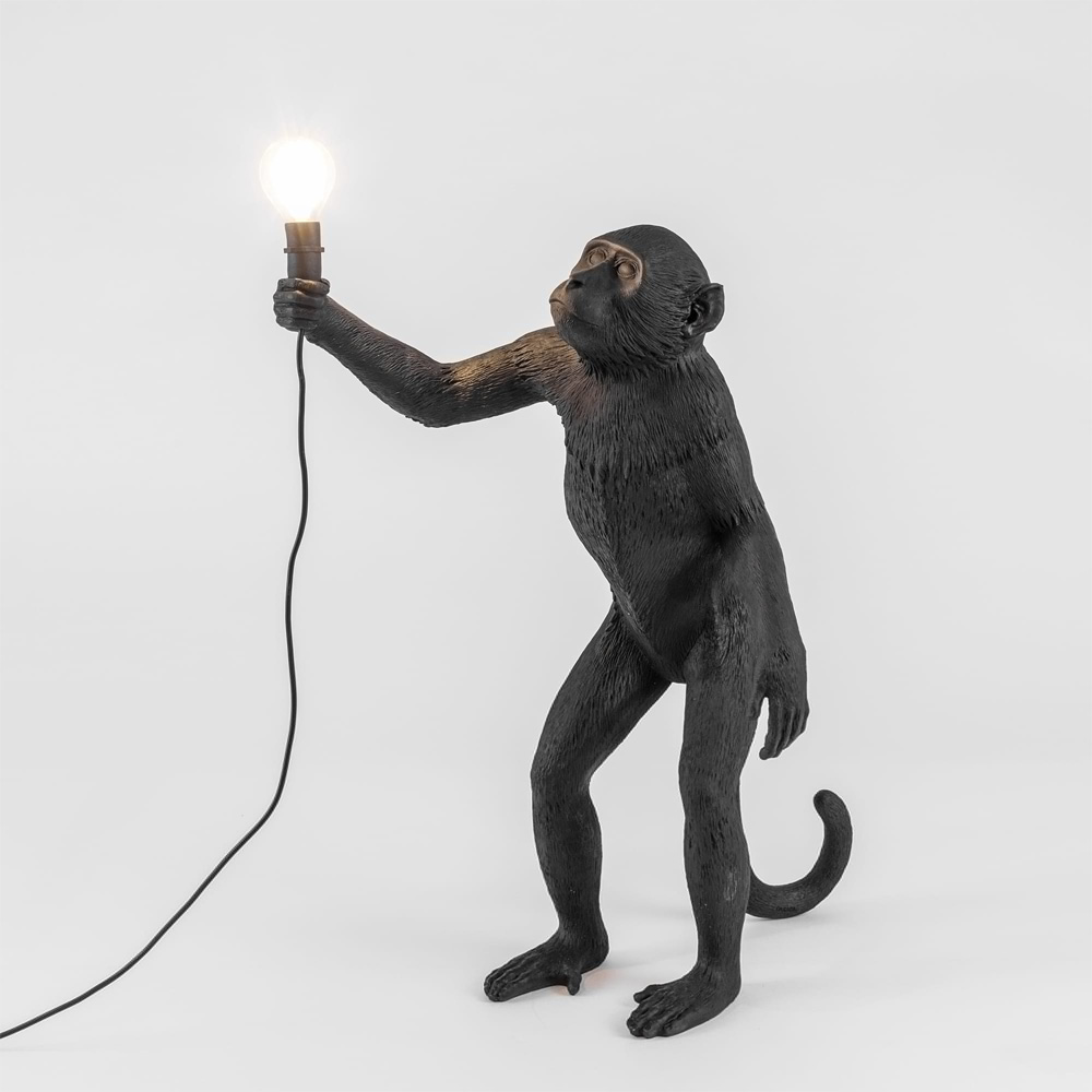 Seletti The Monkey Lamp Black Standing Version pöytävalaisin / lattiavalaisin
