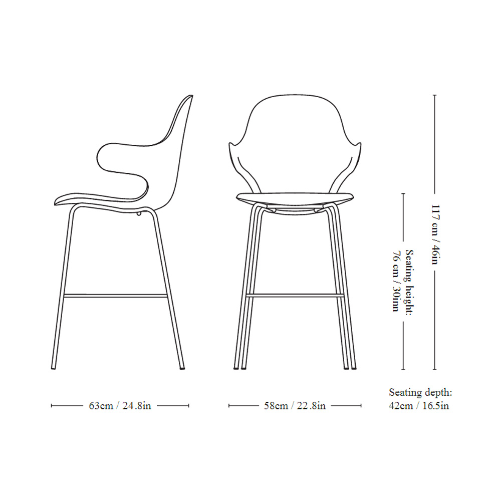 &Tradition_CATCH_BAR_STOOL_JH17_korkea_baarituoli_teräsjalat_putkijalat_kokoverhoiltu_05 - Edella &Tradition Catch Bar Stool JH17 korkea baarituoli kokoverhoiltu