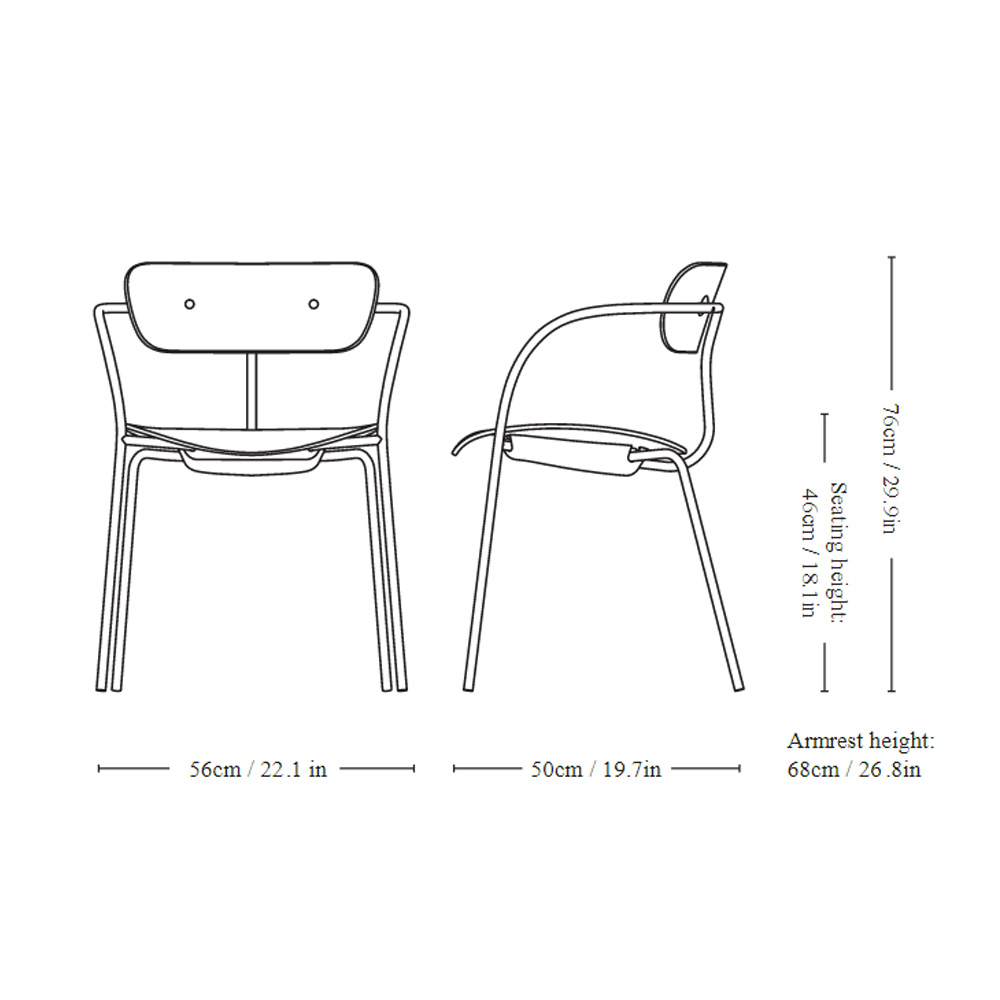 &Tradition_PAVILION_CHAIR_AV2_ravintolatuoli_kahvilatuoli_käsinojallinen_teräsjalat_putkijalat_puuistuin_12 - Edella &Tradition Pavilion Chair AV2