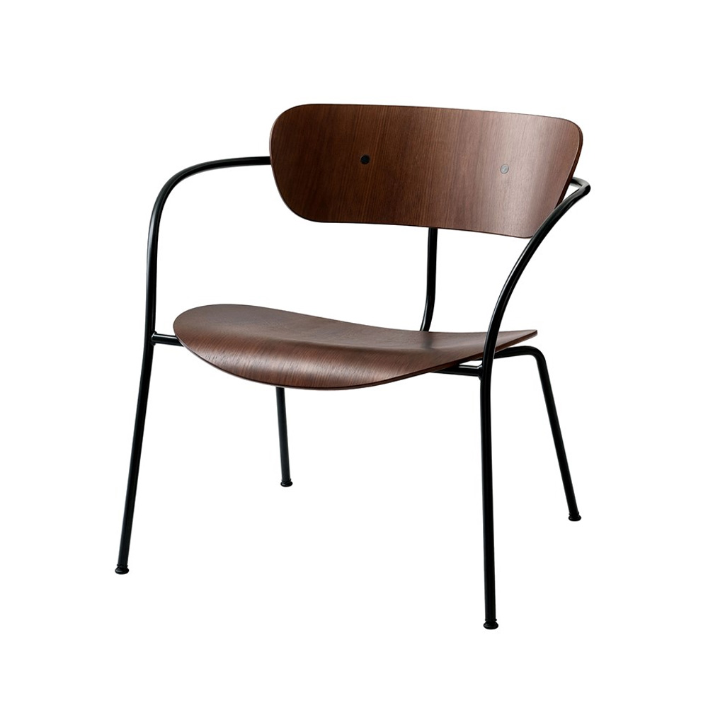 &Tradition_PAVILION_LOUNGE_CHAIR_AV5_nojatuoli_loungetuoli_ravintolatuoli_kahvilatuoli_teräsjalat_putkijalat_puuistuin_03 - Edella &Tradition Pavilion Lounge Chair AV5 Lacquered Walnut