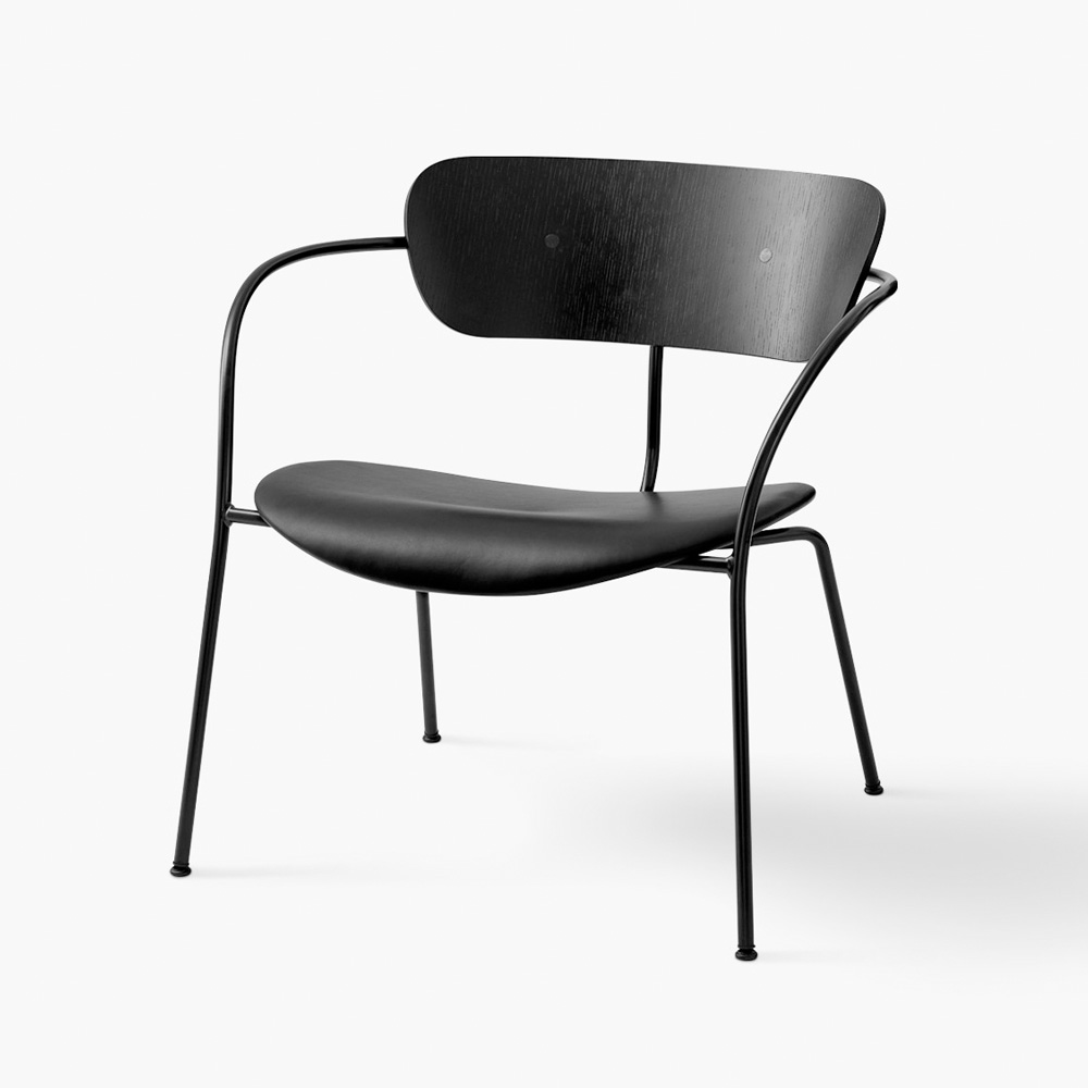 &Tradition_PAVILION_LOUNGE_CHAIR_AV6_nojatuoli_loungetuoli_ravintolatuoli_kahvilatuoli_teräsjalat_putkijalat_istuinpehmusteella_07 - Edella &Tradition Pavilion Lounge Chair AV6 Black Lacquered Oak