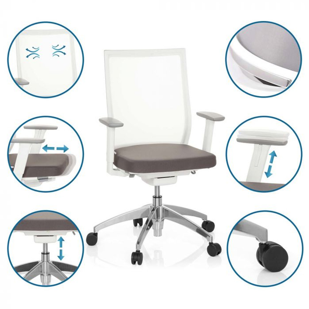 HJH_Office_Aspen_työtuoli_toimistotuoli_harmaa-valkoinen_synchro-mekanismi_verhoiltu_istuin_verkkoselkänoja_alumiiniristikko_14 - Edella HJH Office Aspen työtuoli harmaa-valkoinen