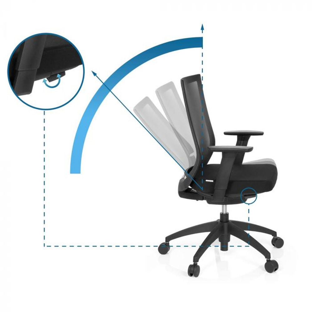 HJH_Office_Aspen_työtuoli_toimistotuoli_musta_synchro-mekanismi_verhoiltu_istuinpehmuste_verkkoselkänoja_14 - Edella HJH Office Aspen työtuoli musta