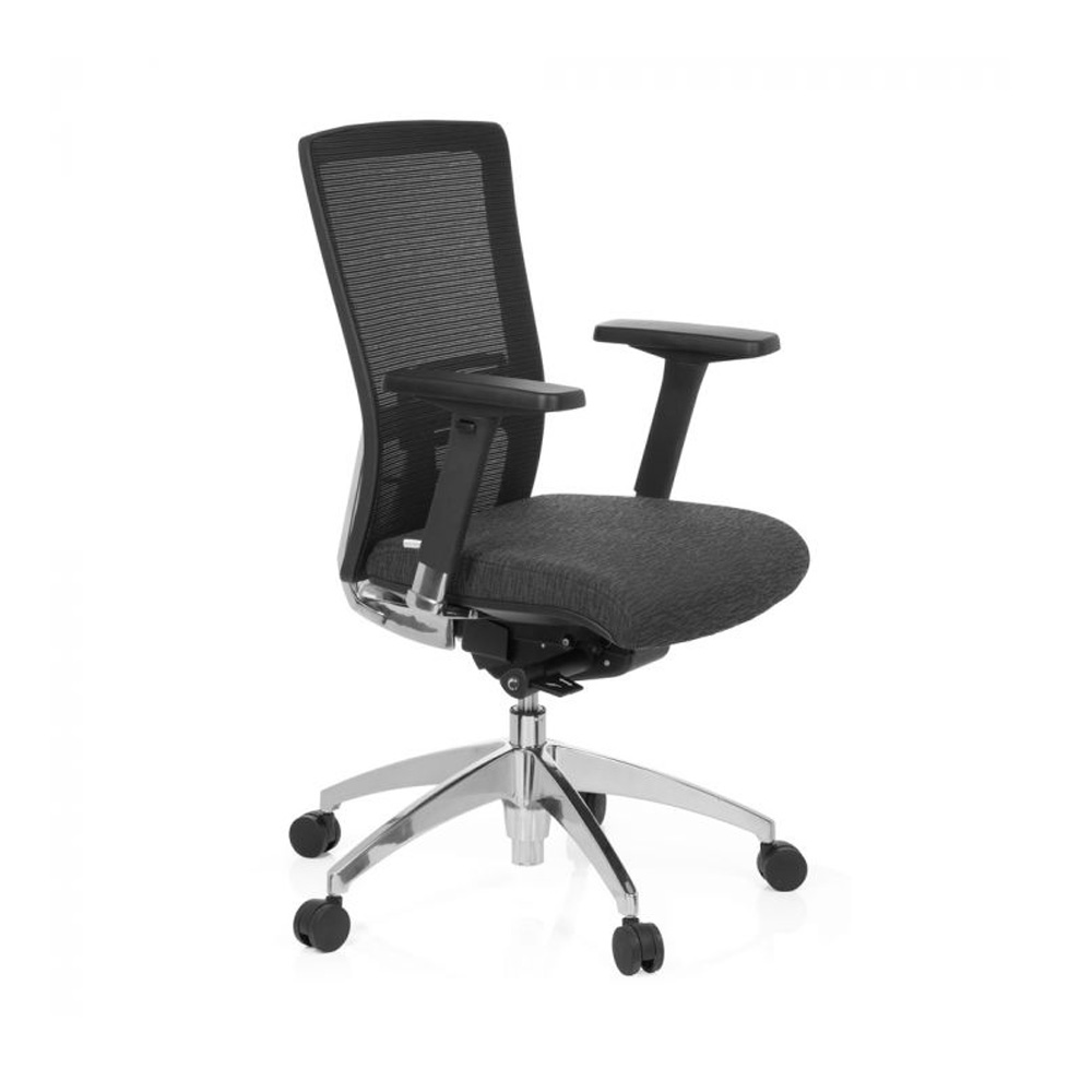 HJH_Office_Astra_Base_työtuoli_toimistotuoli_harmaa-musta_synchro-mekanismi_verhoiltu_istuinpehmuste_verkkoselkänoja_04 - Edella HJH Office Astra Base Mesh työtuoli
