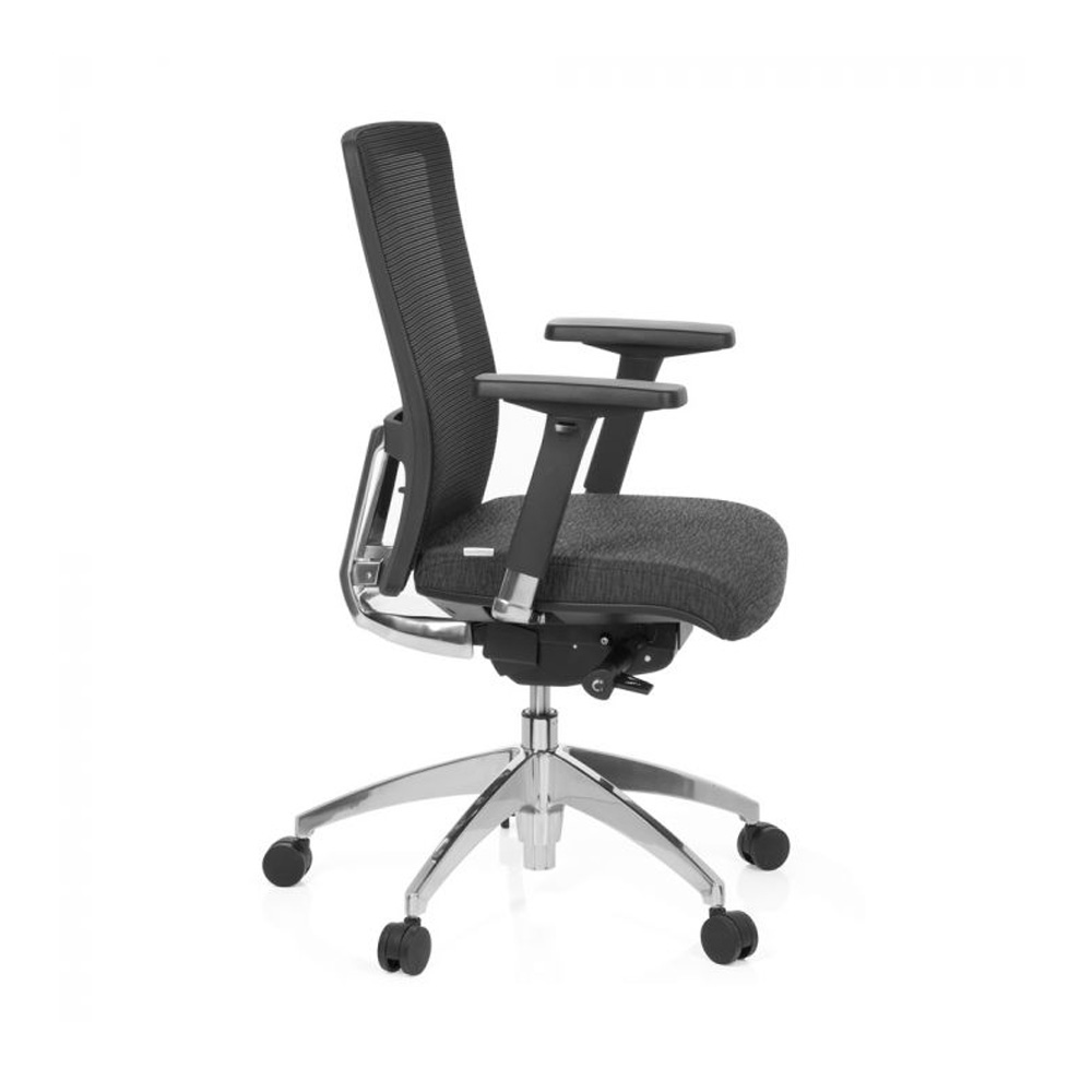 HJH_Office_Astra_Base_työtuoli_toimistotuoli_harmaa-musta_synchro-mekanismi_verhoiltu_istuinpehmuste_verkkoselkänoja_05 - Edella HJH Office Astra Base Mesh työtuoli