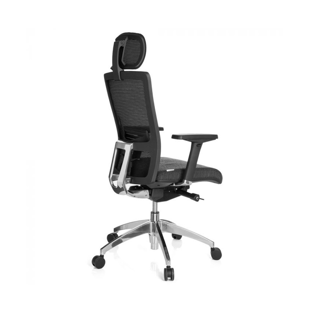 HJH_Office_Astra_Lux_työtuoli_toimistotuoli_harmaa-musta_synchro-mekanismi_verhoiltu_istuinpehmuste_verkkoselkänoja_niskatuki_07 - Edella HJH Office Astra Lux Mesh työtuoli