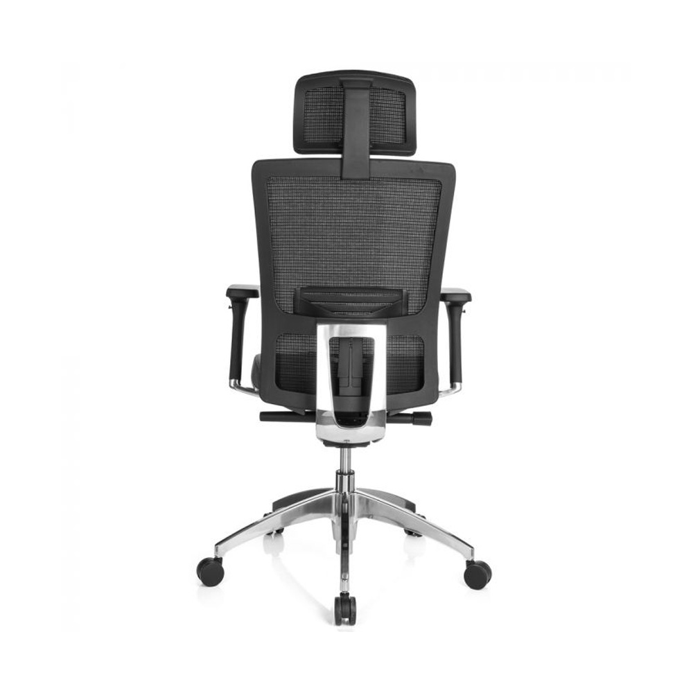 HJH_Office_Astra_Lux_työtuoli_toimistotuoli_harmaa-musta_synchro-mekanismi_verhoiltu_istuinpehmuste_verkkoselkänoja_niskatuki_10 - Edella HJH Office Astra Lux Mesh työtuoli