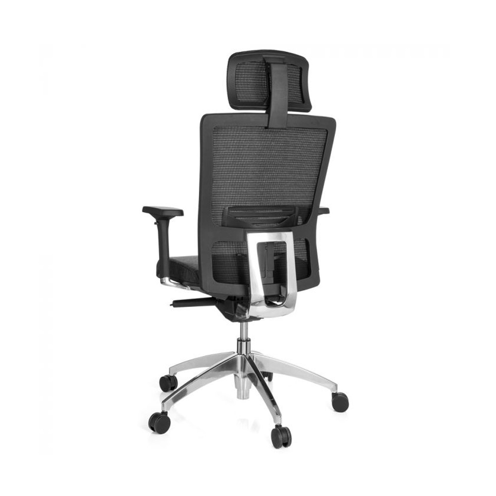 HJH_Office_Astra_Lux_työtuoli_toimistotuoli_harmaa-musta_synchro-mekanismi_verhoiltu_istuinpehmuste_verkkoselkänoja_niskatuki_11 - Edella HJH Office Astra Lux Mesh työtuoli