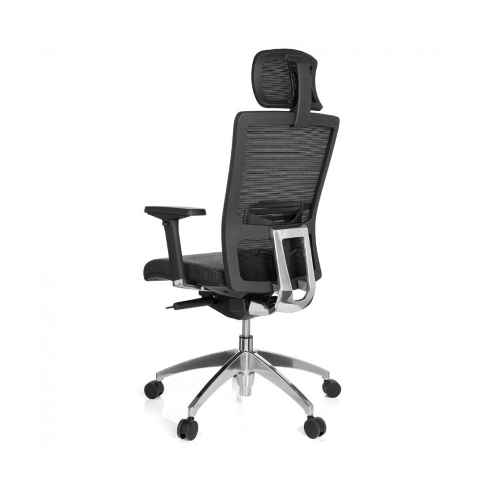 HJH_Office_Astra_Lux_työtuoli_toimistotuoli_harmaa-musta_synchro-mekanismi_verhoiltu_istuinpehmuste_verkkoselkänoja_niskatuki_12 - Edella HJH Office Astra Lux Mesh työtuoli
