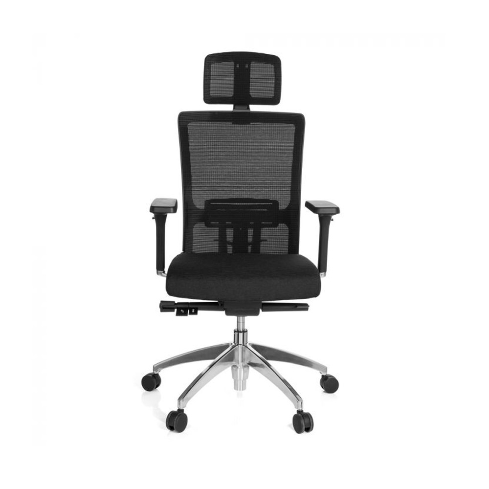 HJH_Office_Astra_Lux_työtuoli_toimistotuoli_musta_synchro-mekanismi_verhoiltu_istuinpehmuste_verkkoselkänoja_niskatuki_01 - Edella HJH Office Astra Lux Mesh työtuoli