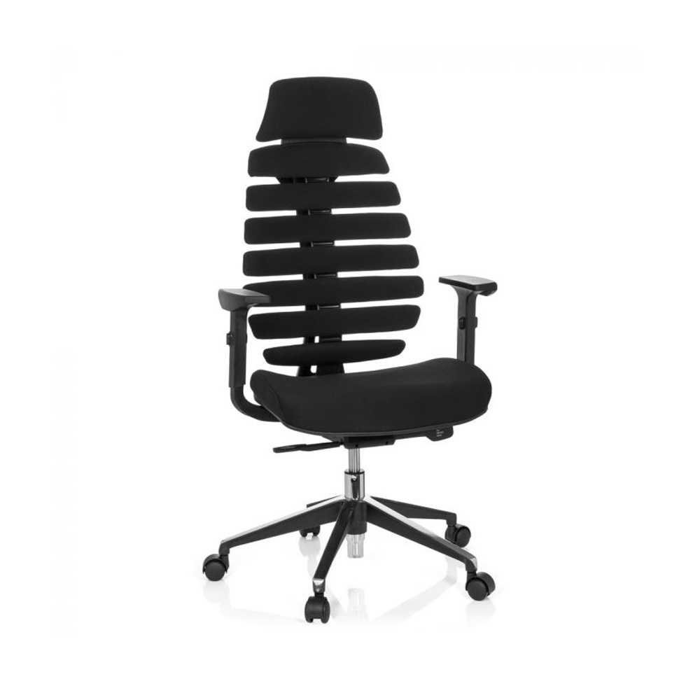HJH_Office_Ergo_Line_II_Pro_työtuoli_toimistotuoli_musta_synchro-mekanismi_kangasverhoiltu_istuin_selkänoja_niskatuki_02 - Edella HJH Office Ergo Line Pro II Fabric työtuoli