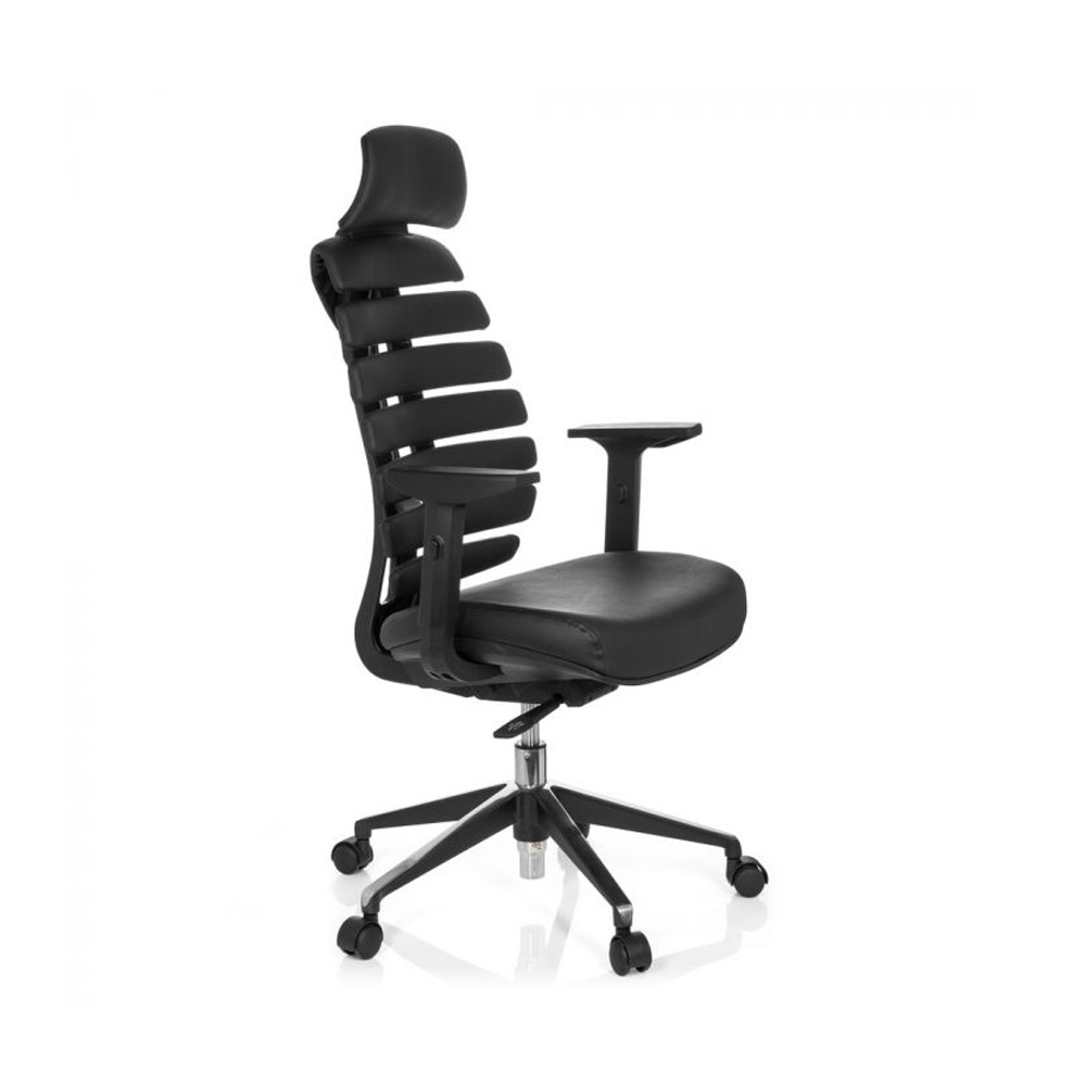 HJH_Office_Ergo_Line_II_Pro_työtuoli_toimistotuoli_musta_synchro-mekanismi_nahkaistuin_nahkaselkänoja_niskatuki_04 - Edella HJH Office Ergo Line Pro II Leather työtuoli