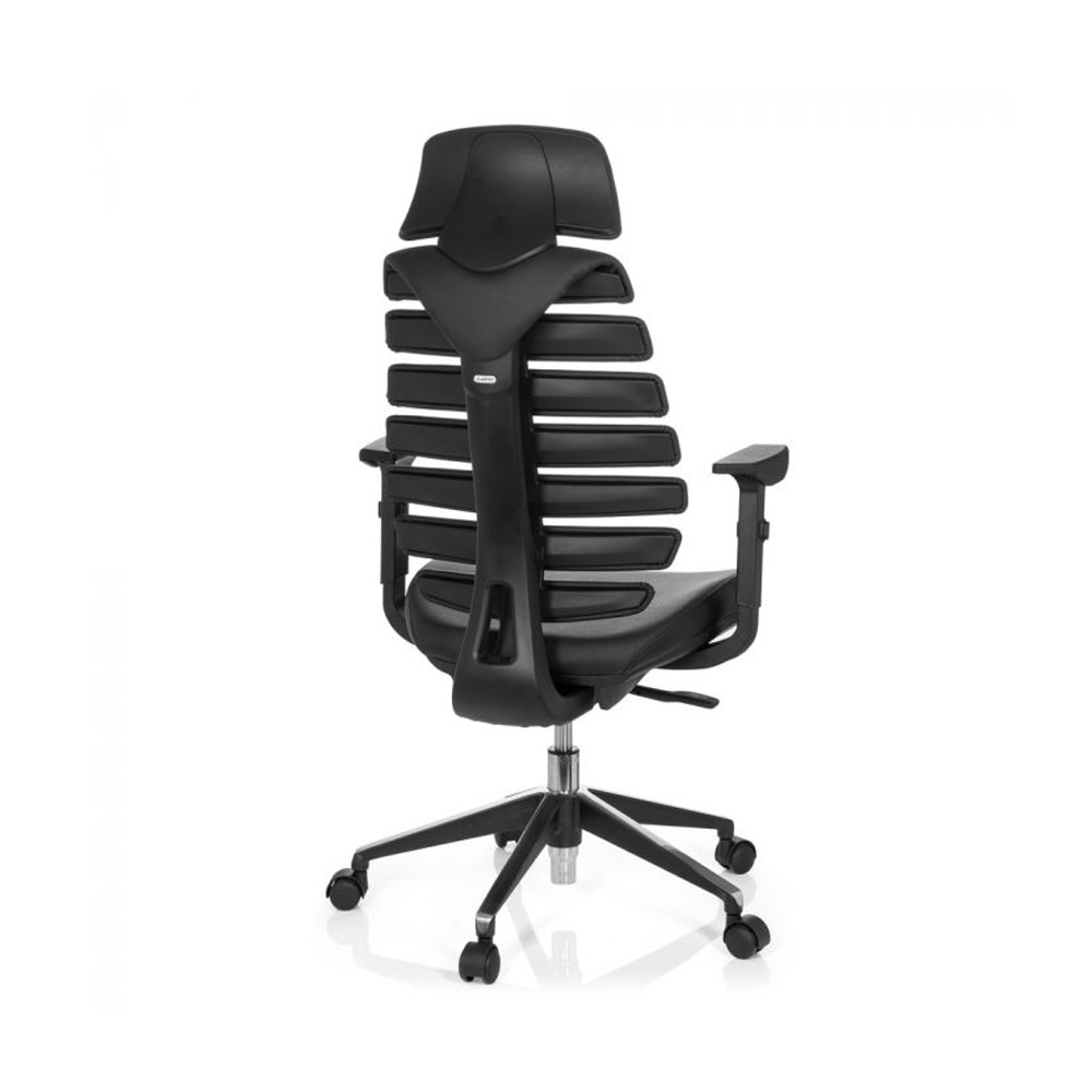 HJH_Office_Ergo_Line_II_Pro_työtuoli_toimistotuoli_musta_synchro-mekanismi_nahkaistuin_nahkaselkänoja_niskatuki_09 - Edella HJH Office Ergo Line Pro II Leather työtuoli