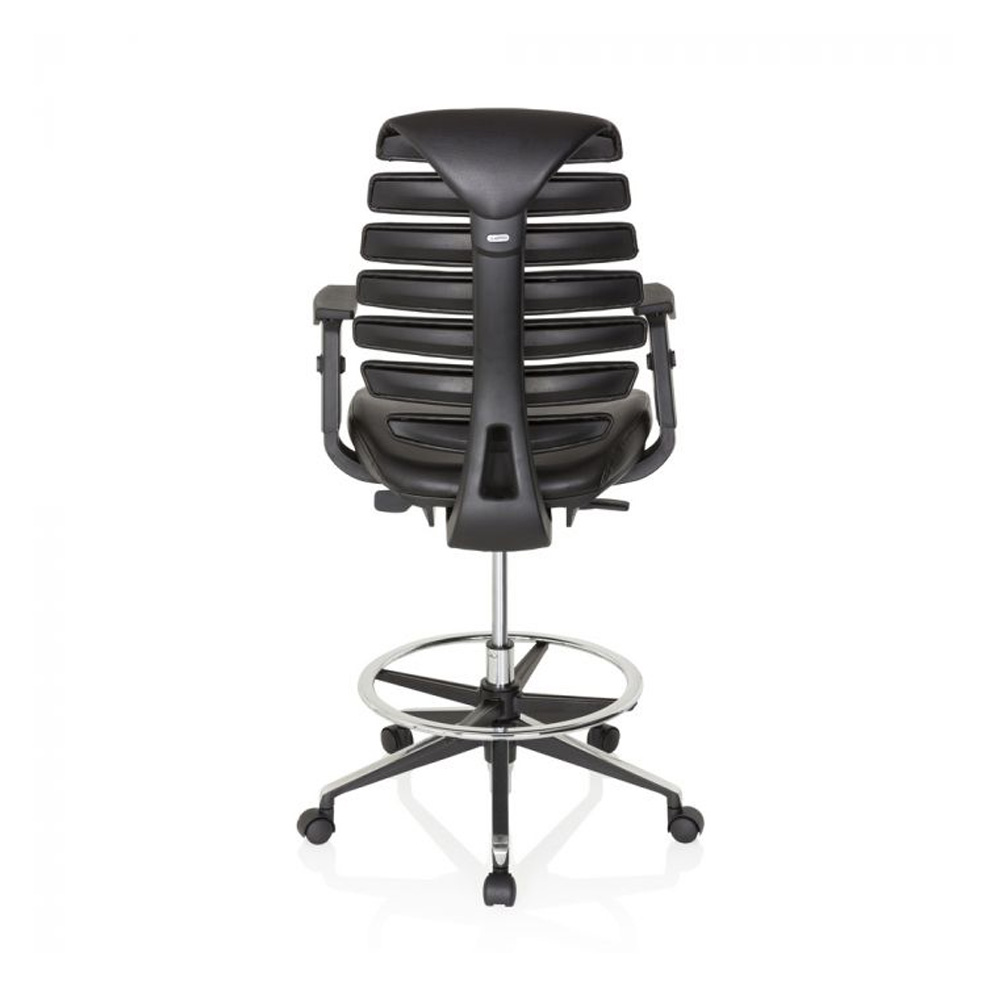 HJH_Office_Ergo_Line_II_Work_Keinonahka_korkea_työtuoli_toimistotuoli_kassatuoli_musta_nahkaverhoiltu_istuin_selkänoja_10 - Edella HJH Office Ergo Line II Work Faux Leather työtuoli