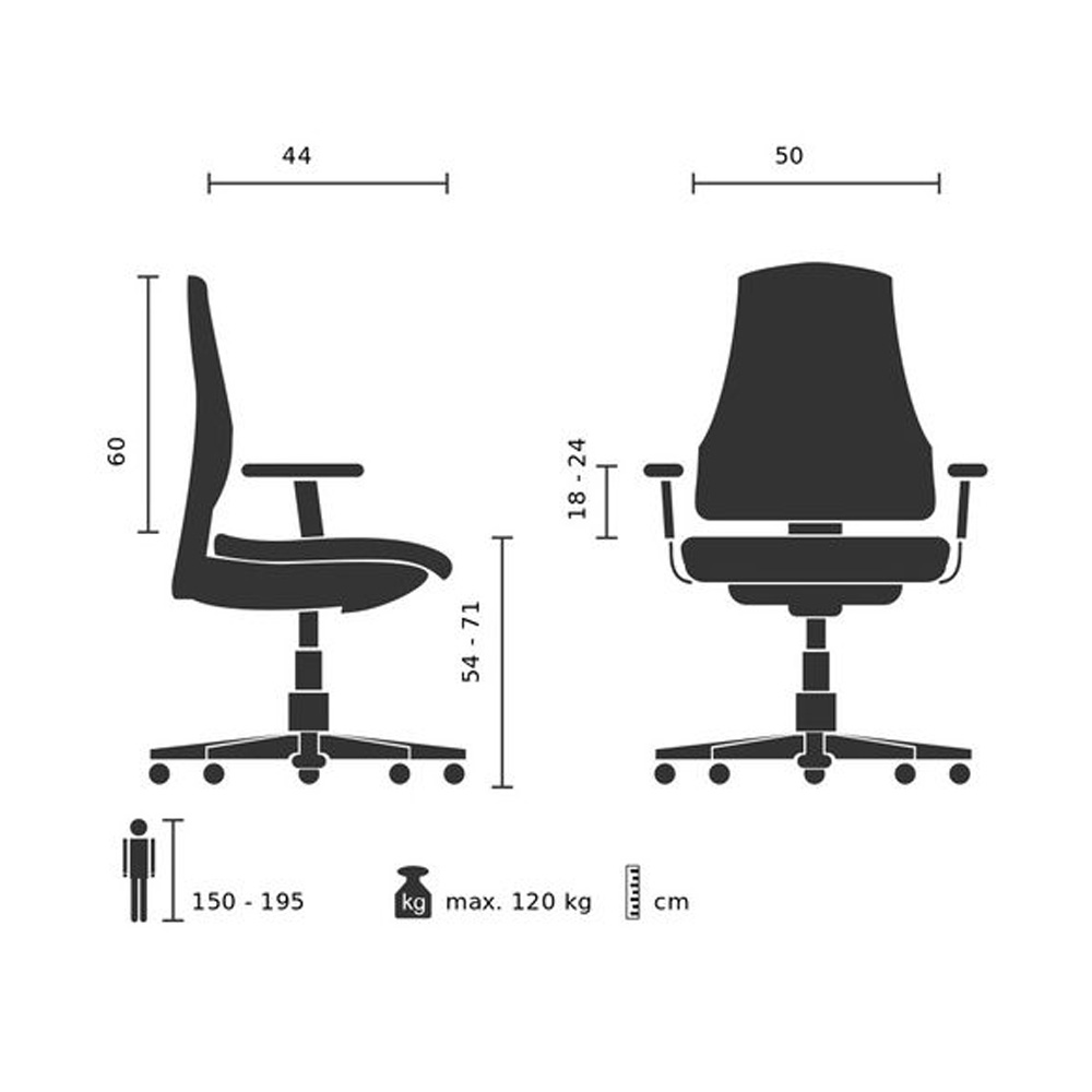 HJH_Office_Ergo_Line_II_Work_Keinonahka_korkea_työtuoli_toimistotuoli_kassatuoli_musta_nahkaverhoiltu_istuin_selkänoja_13 - Edella HJH Office Ergo Line II Work Faux Leather työtuoli