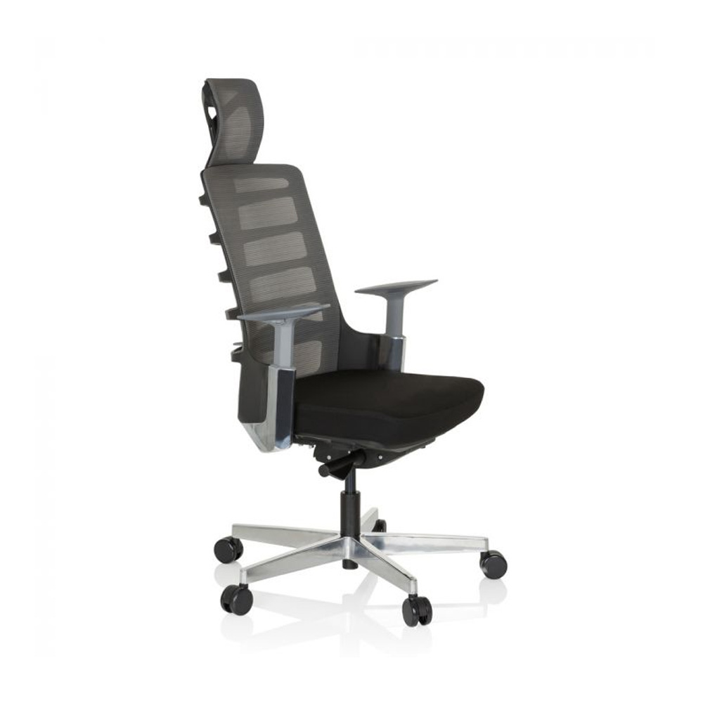 HJH_Office_Skarif_työtuoli_toimistotuoli_harmaa-musta_synchro-mekanismi_istuinpehmusteella_verkkoselkänoja_niskatuki_04 - Edella HJH Office Skarif Black työtuoli