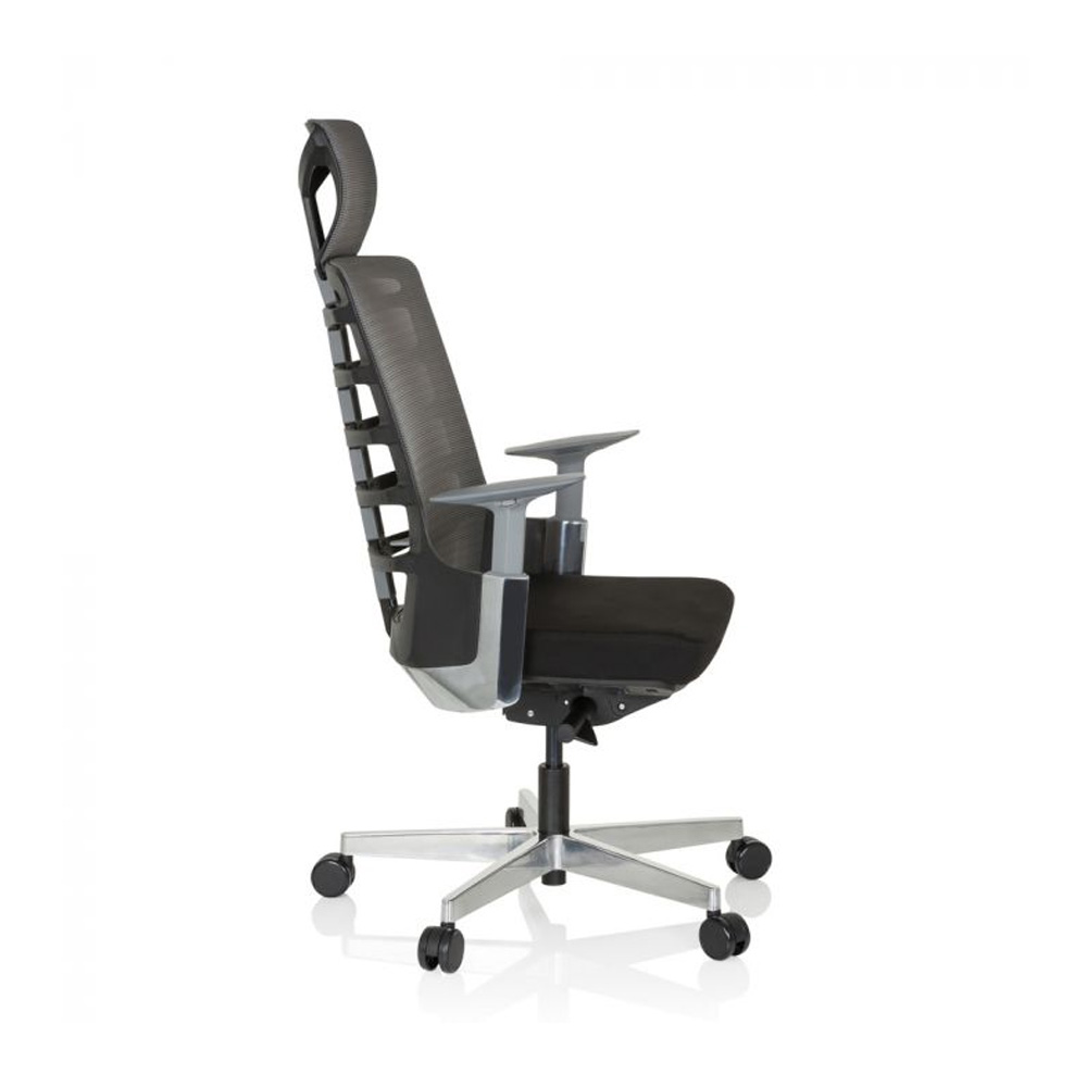 HJH_Office_Skarif_työtuoli_toimistotuoli_harmaa-musta_synchro-mekanismi_istuinpehmusteella_verkkoselkänoja_niskatuki_05 - Edella HJH Office Skarif Black työtuoli