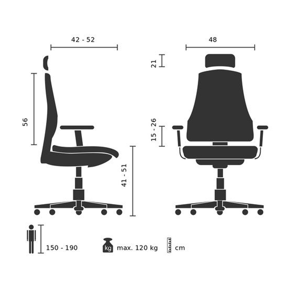 HJH_Office_Skarif_työtuoli_toimistotuoli_harmaa-valkoinen-musta_synchro-mekanismi_istuinpehmusteella_verkkoselkänoja_niskatuki_13 - Edella HJH Office Skarif Black työtuoli