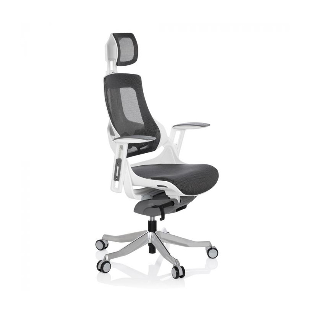 HJH_Office_Spektre_työtuoli_toimistotuoli_harmaa-valkoinen_synchro-mekanismi_istuin_verkkokangasta_verkkoselkänoja_niskatuki_04 - Edella HJH Office Spektre Mesh White työtuoli