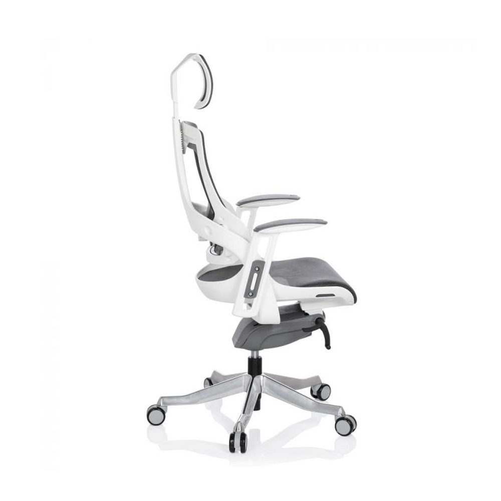 HJH_Office_Spektre_työtuoli_toimistotuoli_harmaa-valkoinen_synchro-mekanismi_istuin_verkkokangasta_verkkoselkänoja_niskatuki_06 - Edella HJH Office Spektre Mesh White työtuoli