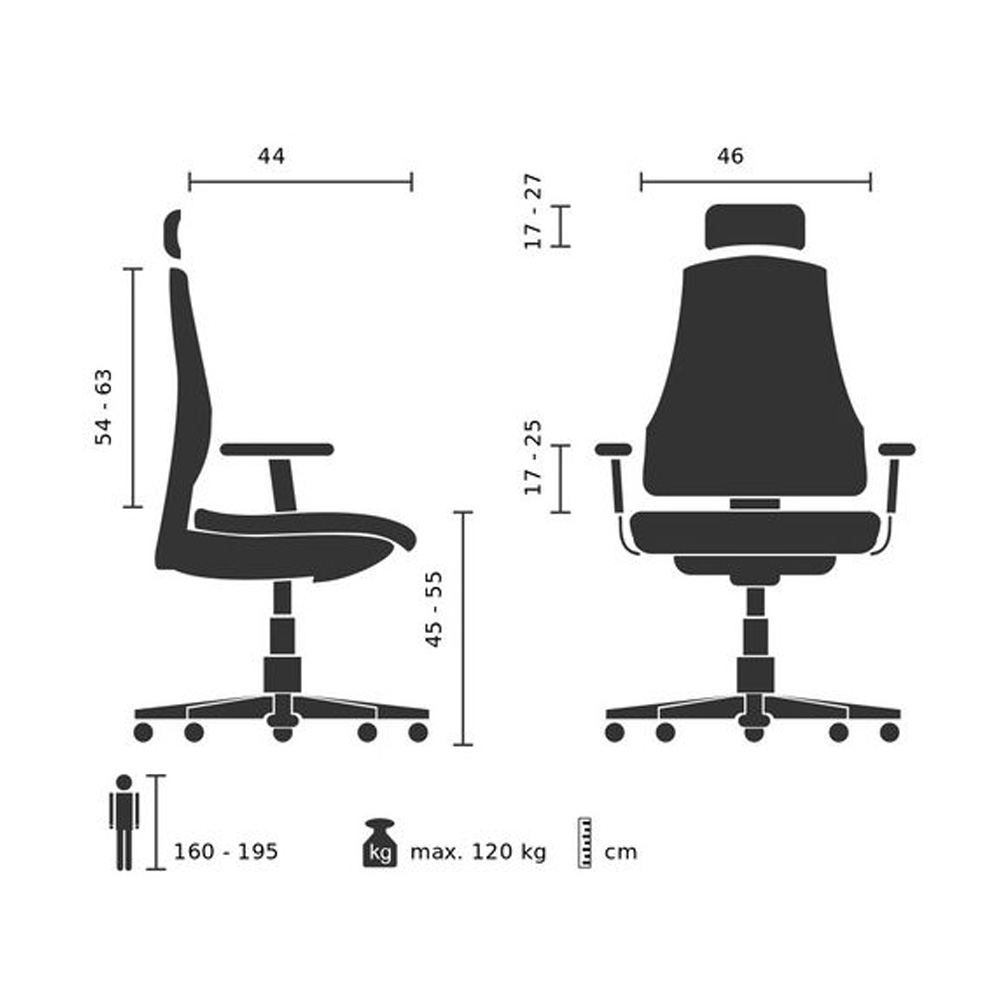 HJH_Office_Spektre_työtuoli_toimistotuoli_harmaa-valkoinen_synchro-mekanismi_istuin_verkkokangasta_verkkoselkänoja_niskatuki_13 - Edella HJH Office Spektre Mesh Black työtuoli