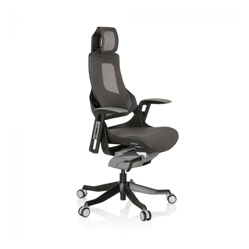 HJH_Office_Spektre_työtuoli_toimistotuoli_musta-harmaa_synchro-mekanismi_istuin_verkkokangasta_verkkoselkänoja_niskatuki_04 - Edella HJH Office Spektre Mesh Black työtuoli