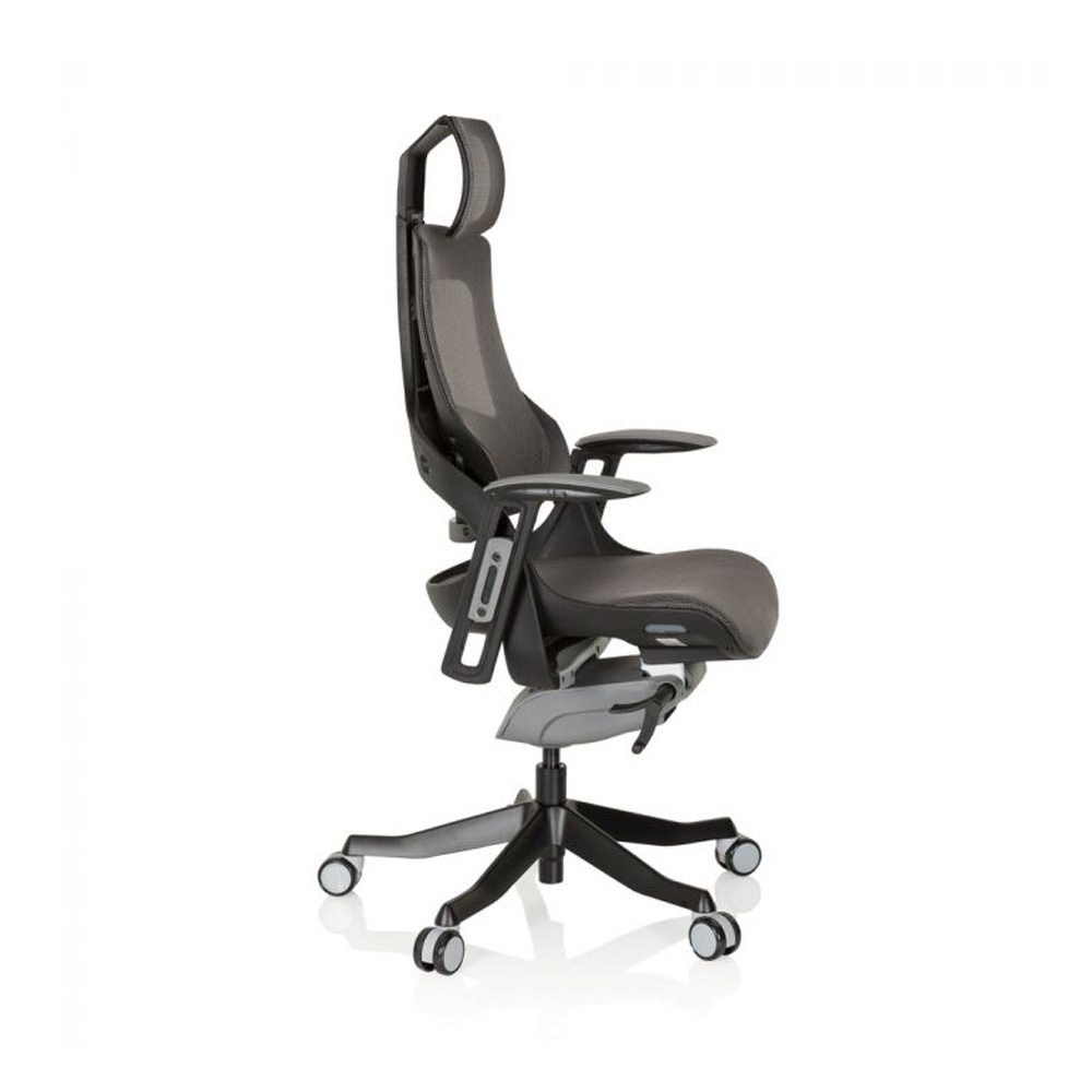 HJH_Office_Spektre_työtuoli_toimistotuoli_musta-harmaa_synchro-mekanismi_istuin_verkkokangasta_verkkoselkänoja_niskatuki_05 - Edella HJH Office Spektre Mesh Black työtuoli