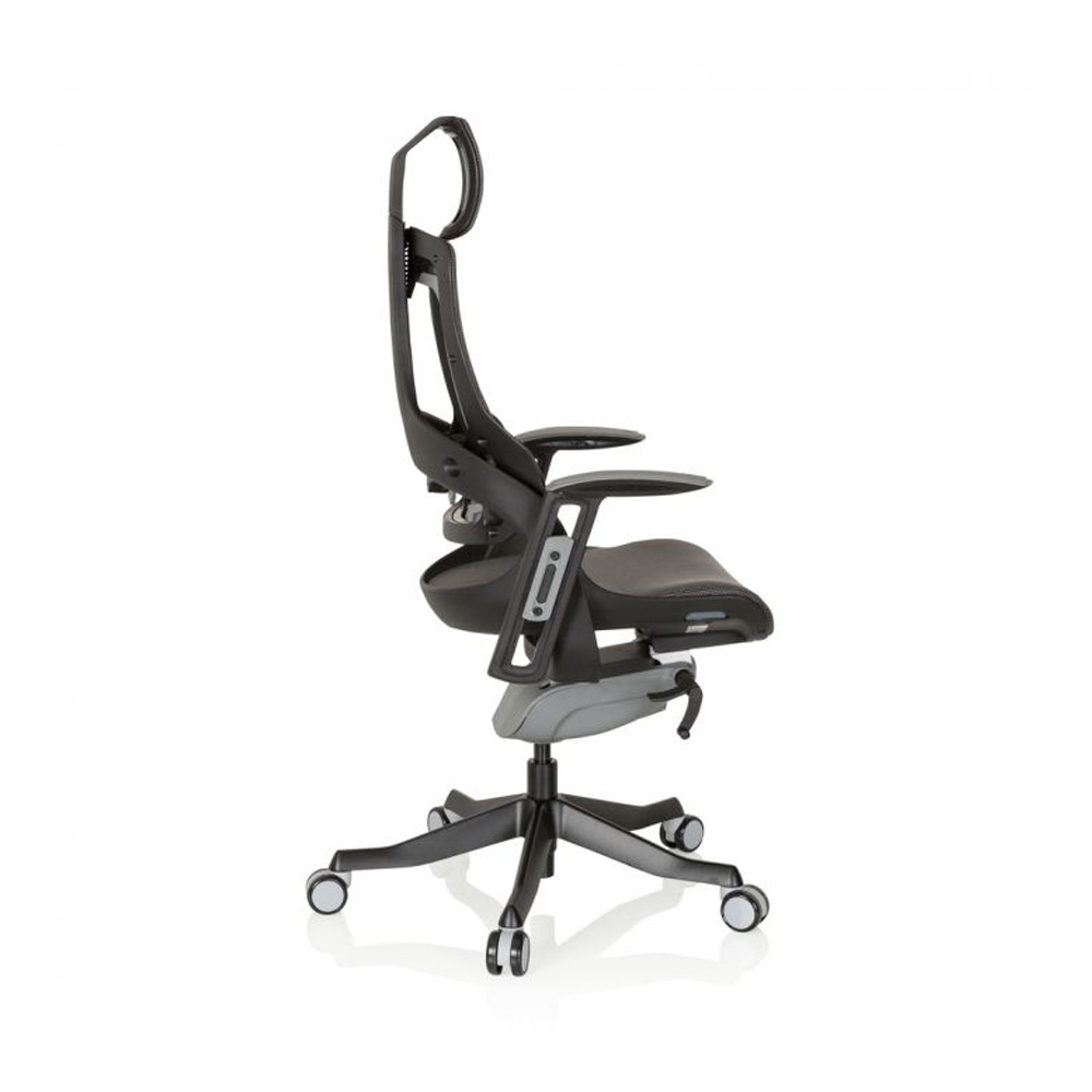 HJH_Office_Spektre_työtuoli_toimistotuoli_musta-harmaa_synchro-mekanismi_istuin_verkkokangasta_verkkoselkänoja_niskatuki_06 - Edella HJH Office Spektre Mesh Black työtuoli
