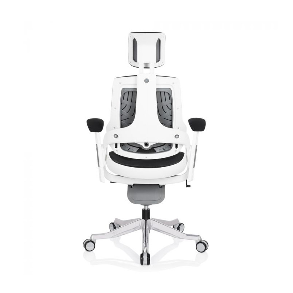 HJH_Office_Spektre_työtuoli_toimistotuoli_musta-valkoinen_synchro-mekanismi_istuinpehmusteella_selkänoja_verhoiltu_niskatuki_10 - Edella HJH Office Spektre Fabric White työtuoli