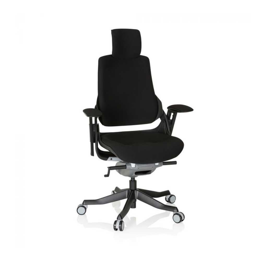 HJH_Office_Spektre_työtuoli_toimistotuoli_musta_synchro-mekanismi_istuinpehmusteella_selkänoja_pehmustettu_niskatuki_02 - Edella HJH Office Spektre Fabric Black työtuoli