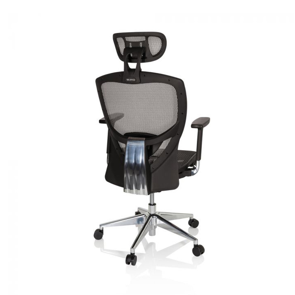 HJH_Office_Venus_One_työtuoli_toimistotuoli_hopeanharmaa_musta_synchro-mekanismi_istuin_verkkokangasta_verkkoselkänoja_niskatuki_09 - Edella HJH Office Venus One työtuoli