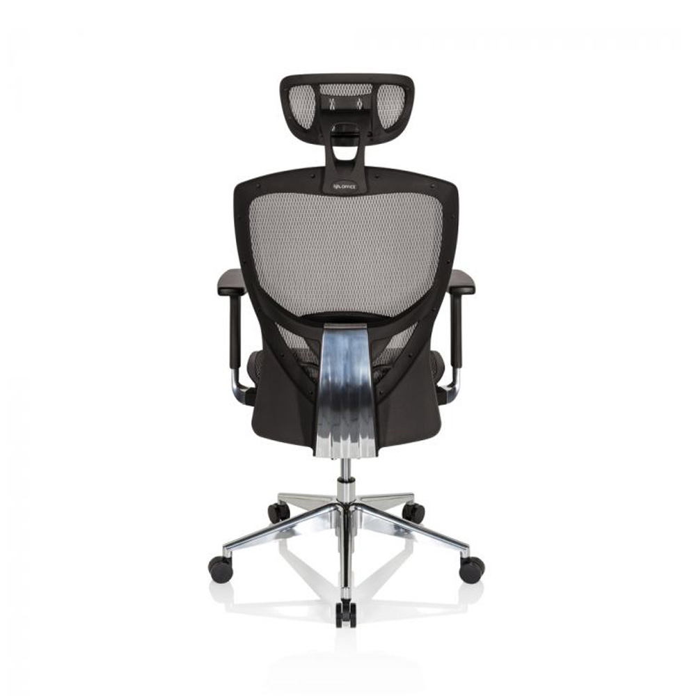 HJH_Office_Venus_One_työtuoli_toimistotuoli_hopeanharmaa_musta_synchro-mekanismi_istuin_verkkokangasta_verkkoselkänoja_niskatuki_10 - Edella HJH Office Venus One työtuoli