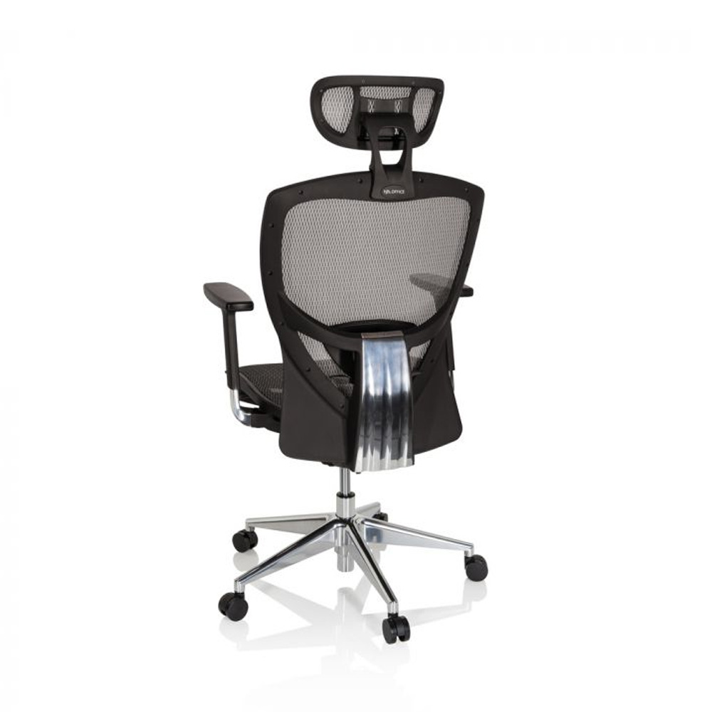 HJH_Office_Venus_One_työtuoli_toimistotuoli_hopeanharmaa_musta_synchro-mekanismi_istuin_verkkokangasta_verkkoselkänoja_niskatuki_11 - Edella HJH Office Venus One työtuoli