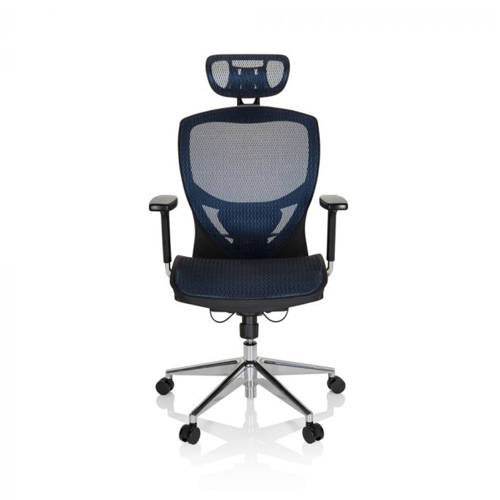 HJH_Office_Venus_One_työtuoli_toimistotuoli_sininen_musta_synchro-mekanismi_istuin_verkkokangasta_verkkoselkänoja_niskatuki_01 - Edella HJH Office Venus One työtuoli
