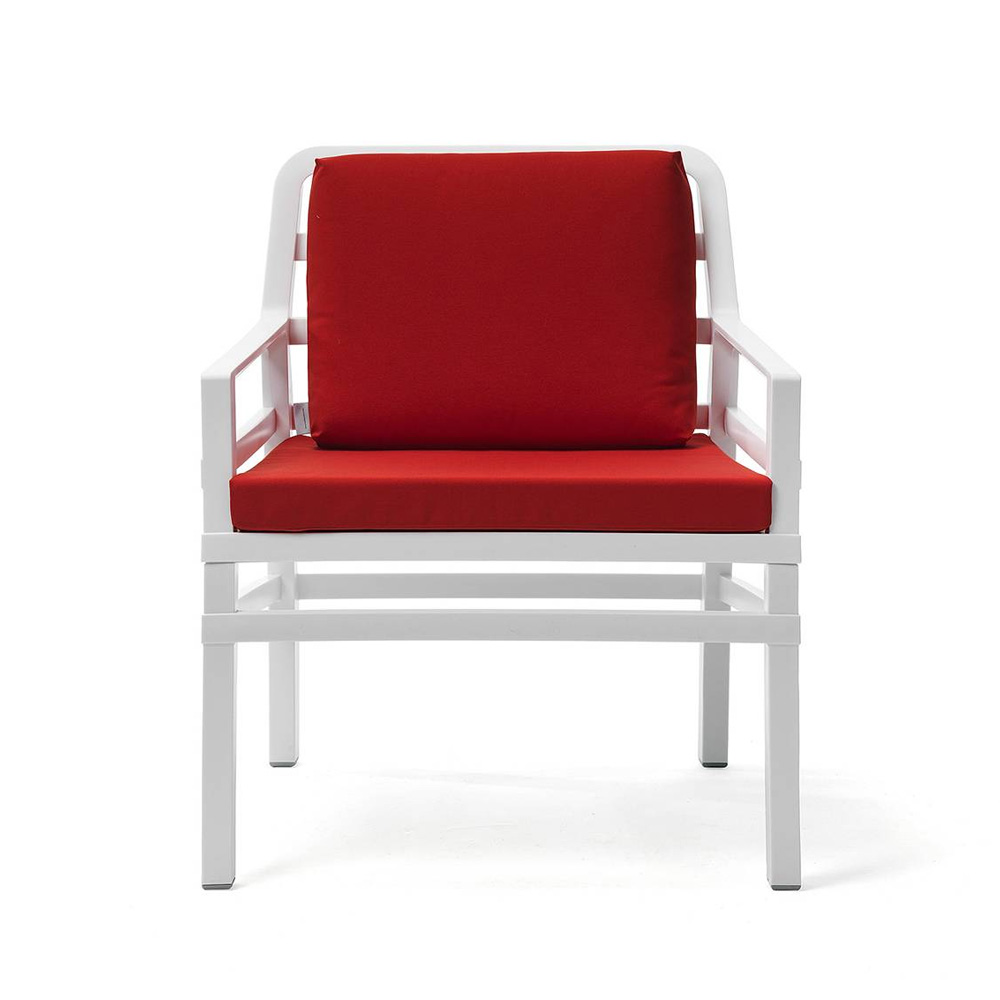 Nardi_Aria_Poltrona_Bianco_Cherry_nojatuoli_muovituoli_ulkotuoli_terassituoli_pehmusteella_01 - Edella Nardi Aria Poltrona terassinojatuoli
