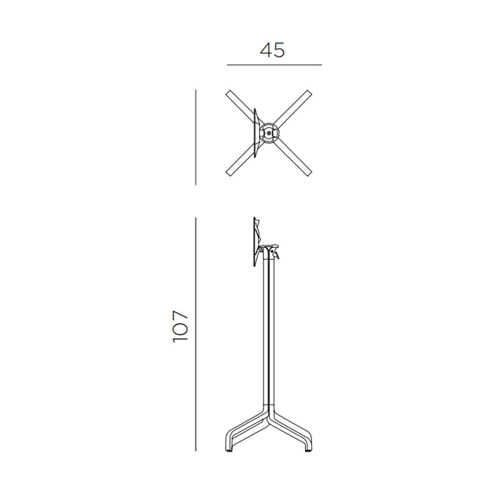 Nardi_Base_Frasca_High_Folding_taittuva_baaripöydänjalka_terassipöydänjalka_ravintolapöydänjalka_taittojalka_04 - Edella Nardi Base Frasca High Folding taittuva korkea terassipöydänjalka