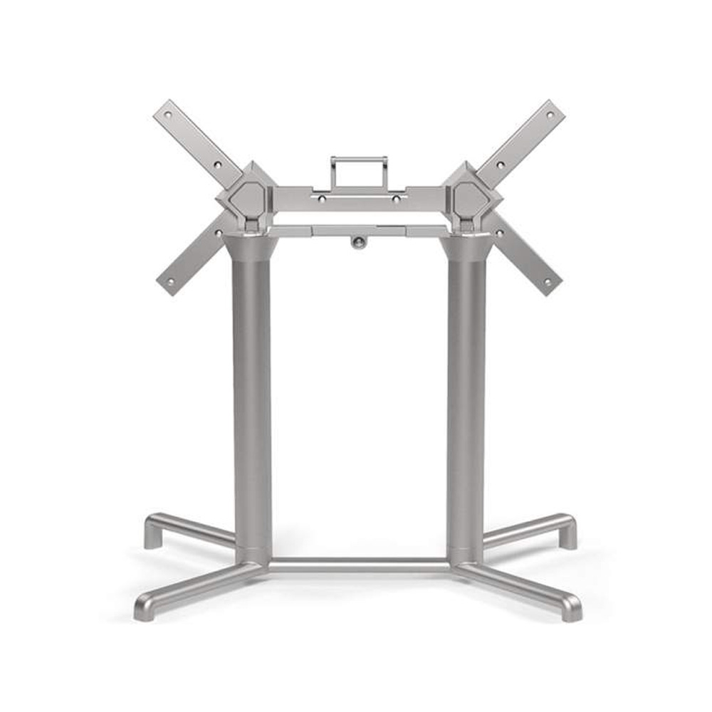 Nardi_Base_Scudo_Double_Argento_hopeanharmaa_kaksijalkainen_taitettava_terassipöydänjalka_ravintolapöydänjalka_ulkopöydänjalka_taittopöytä_01 - Edella Nardi Base Scudo Double taittuva terassipöydänjalka