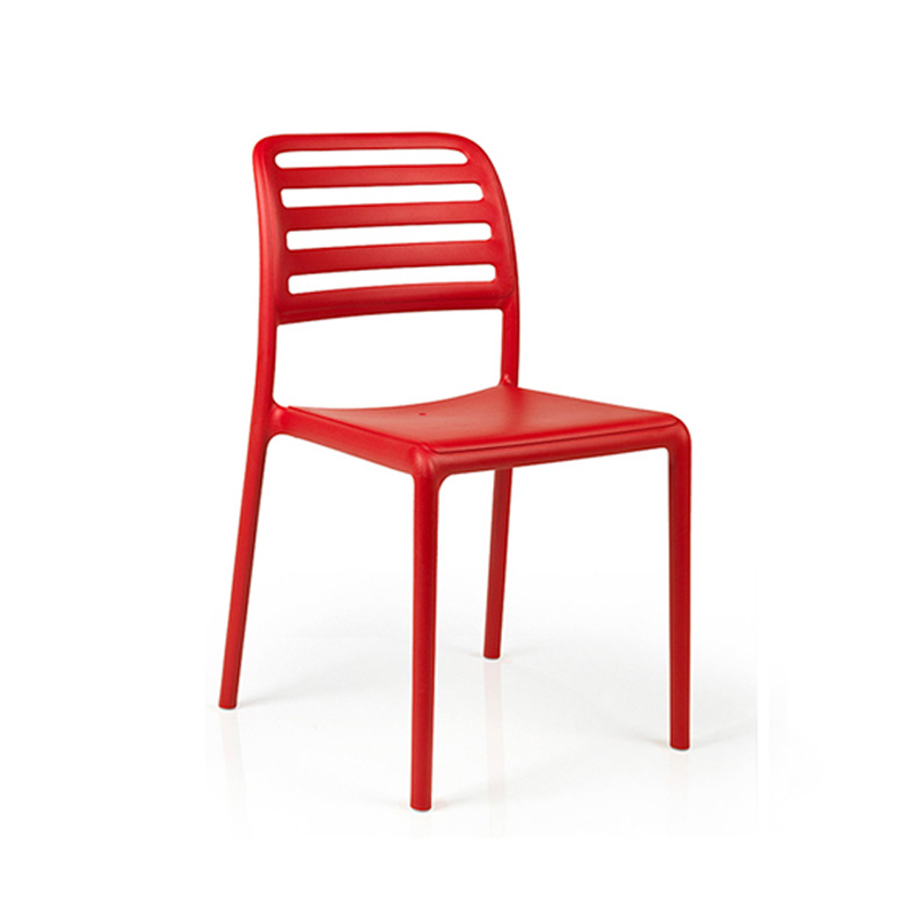 Nardi_Costa_Bistrot_Rosso_punainen_terassituoli_ulkotuoli_muovituoli_puutarhatuoli_pinottava_01 - Edella Nardi Costa Bistrot terassituoli