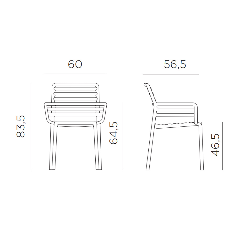 Nardi_Doga_Armchair_käsinojallinen_terassituoli_ulkotuoli_muovituoli_pinottava_09 - Edella Nardi Doga Armchair terassituoli
