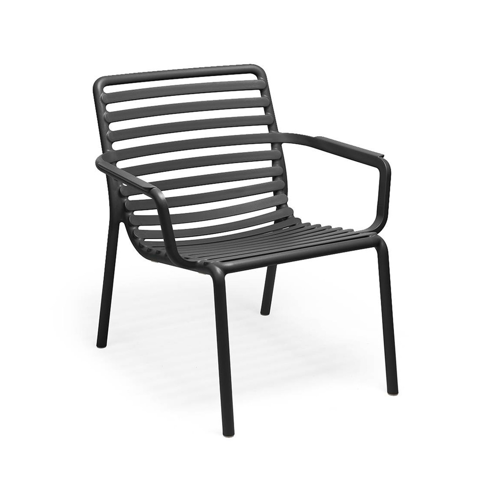 Nardi_Doga_Relax_Anthracite_tummanharmaa_terassituoli_ulkotuoli_muovituoli_nojatuoli_pinottava_01 - Edella Nardi Doga Relax terassinojatuoli
