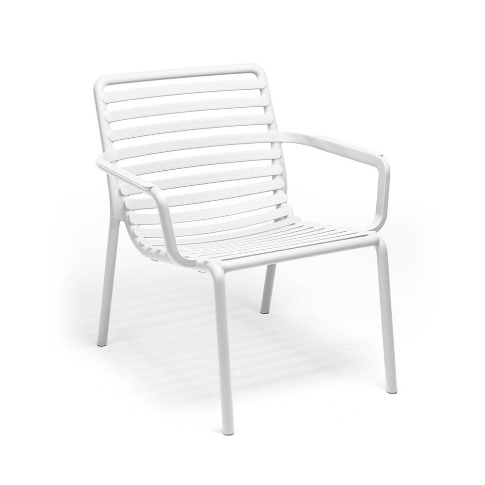 Nardi_Doga_Relax_Bianco_valkoinen_terassituoli_ulkotuoli_muovituoli_nojatuoli_pinottava_01 - Edella Nardi Doga Relax terassinojatuoli
